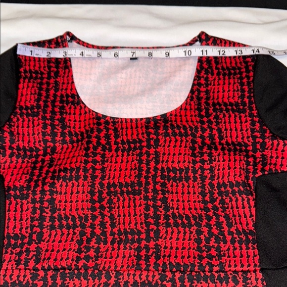 George Red and Black Patterned Midi Sheath Bodycon Dress Women’s Size M - Picture 5 of 10